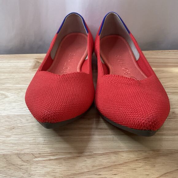 Rothy's "The Point" Pointed Toe Red Slip On Flats Shoes Women’s 7.5 Pre Owned - Picture 8 of 11